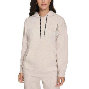 Calvin Klein Women's Eco Fleece Logo Pullover Hoodie Cortado Heather M New
